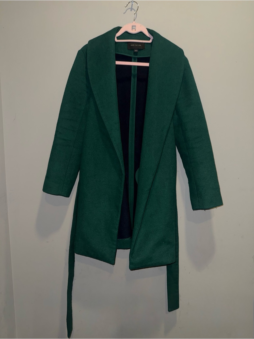 Ann Taylor Forest Green Belted Trench Coat